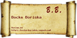 Bocke Boriska névjegykártya